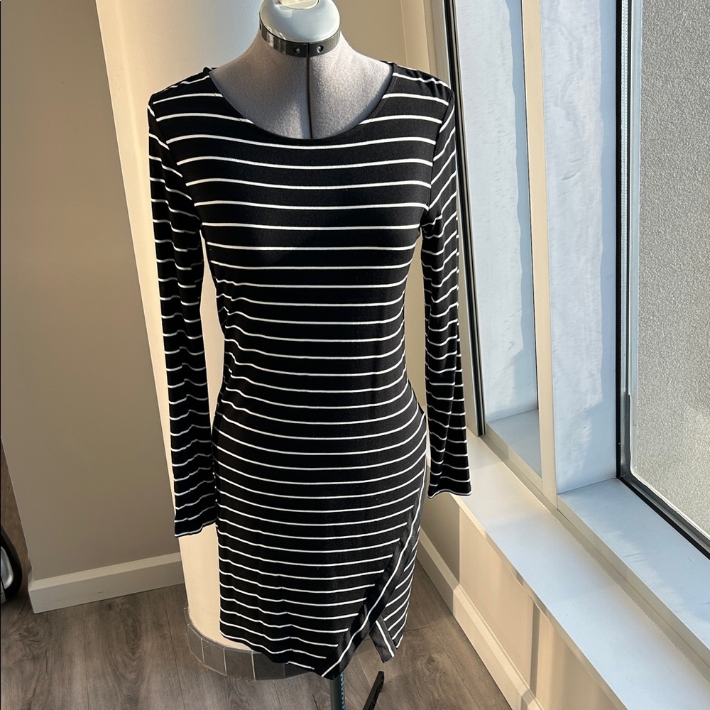 Black and White Striped Dress